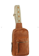 Sling Bag with Pattern Shoulder Strap