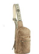 Sling Bag with Pattern Shoulder Strap