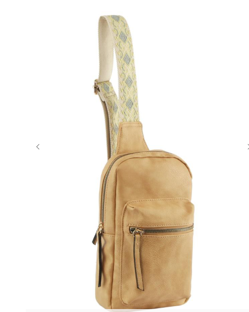 Sling Bag with Pattern Shoulder Strap