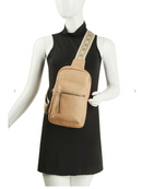 Sling Bag with Pattern Shoulder Strap