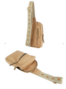 Sling Bag with Pattern Shoulder Strap