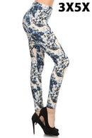 Navy Floral Leggings(329)