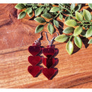 Red Mirror Acrylic Heart Earrings