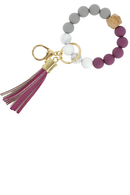 Bangle Keychain | Silicone Wristlet Key Ring | Bead Bracelet