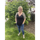 Animal print vneck top