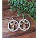Leopard Print Cross Earrings