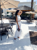 White Belted Jumpsuit
