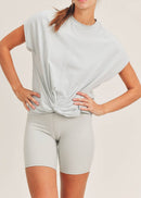 Tiana Twist-Front Crew Neck Tee