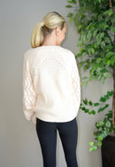 Second Glance Cable Knit Beige Sweater  