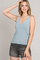 Fine Knit V-Neck Tank
