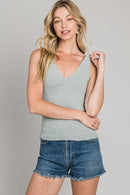 Fine Knit V-Neck Tank