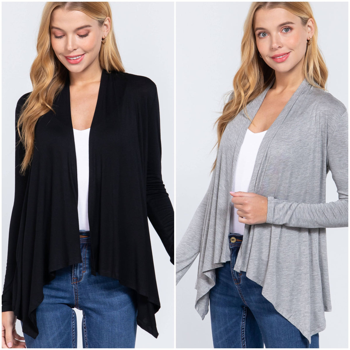 トップス lgb drape cardigan archive vkei SOFT GAUZE JERSEY ASYMMETRIC DRAPE CARDIGAN(S Black): Y's