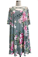 Criss Cross Floral Dress(352)