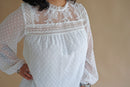 Swiss Dot White Blouse
