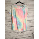 Tie Dye lace sleeved short sleeve shirt