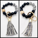 Wood Bead Keychain Wristlet