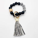 Wood Bead Keychain Wristlet