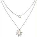 Sunflower and Opal Double Necklace