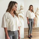 Cora Collared Crop Shirt