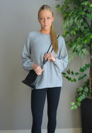 Second Glance Cable Knit Sweater -gray