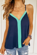 Contrasting Cami in Navy and Teal