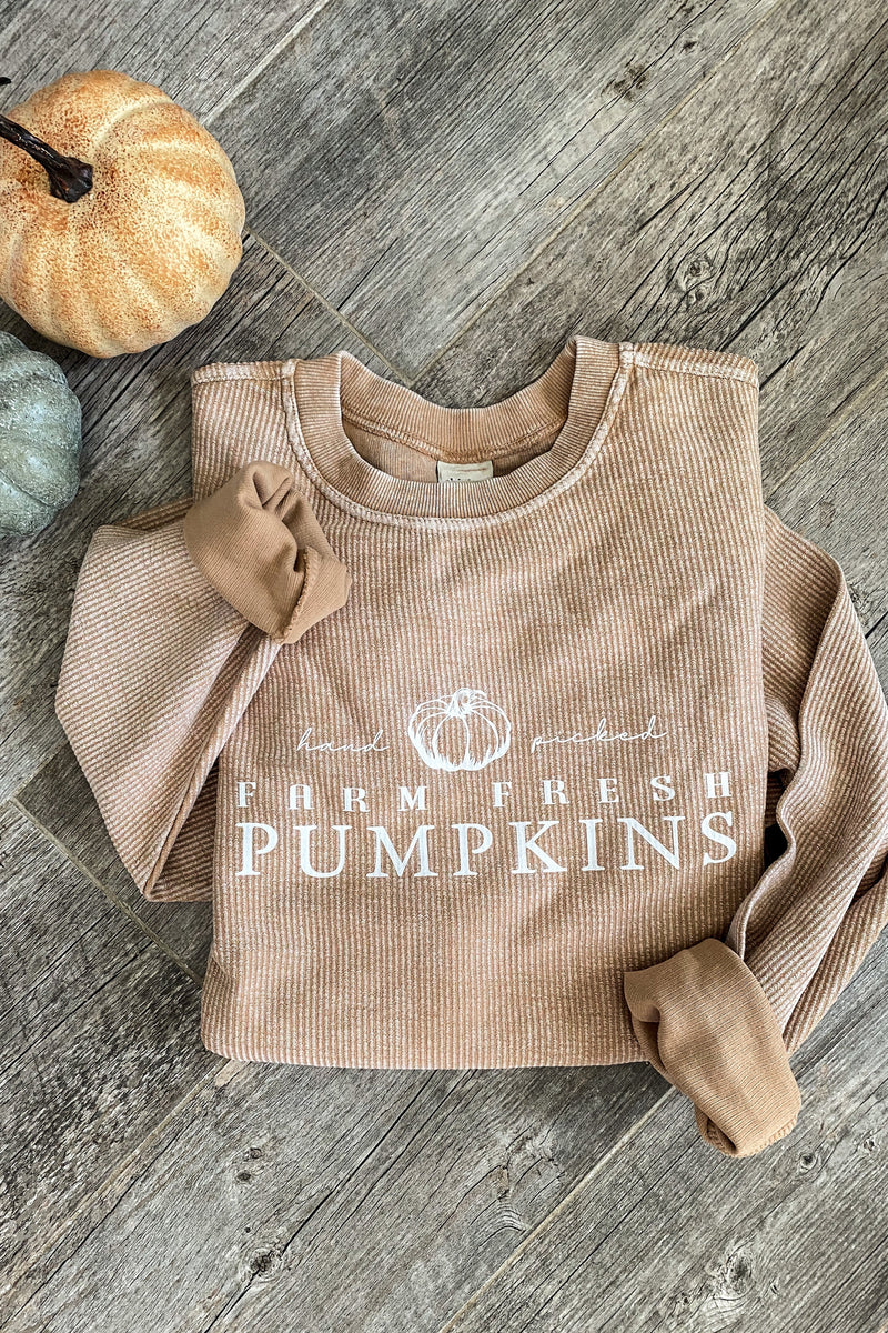 Farm Fresh Pumpkins Corded Sweatshirt