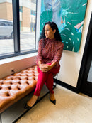 Ruffle Flower Print Blouse