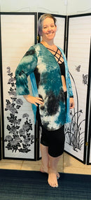 Teal Tie Dye Cardigan/Kimono(417)
