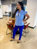 Buttoned Ruffled Sleeve Blouse