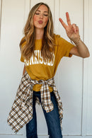 Black & Cider Plaid Top