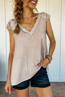 Romantic Taupe Lace Top