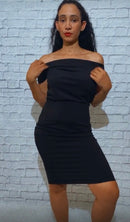 Boat Neck Knit Midi Dress