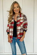 The Mindy Red Plaid Shacket