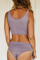Ribbed Basic Set in Dark Lilac
