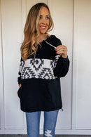 Half Zipper Aztec Hoodie Jacket