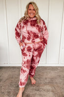 Maroon Tie Dye Lounge Set