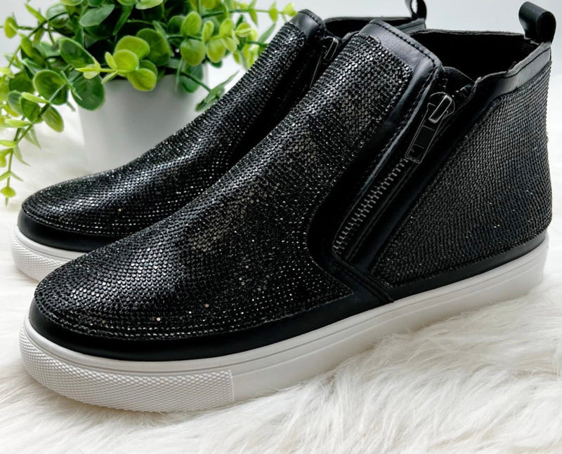 Slip On Sparkle Sneaker-Black