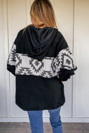 Half Zipper Aztec Hoodie Jacket