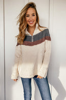 Double Chevron Sherpa Pullover