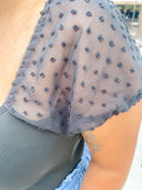 Swiss Dot Sleeves Bodysuit