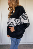 Half Zipper Aztec Hoodie Jacket