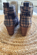 Ember Plaid Wedge Booties