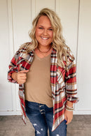 The Mindy Red Plaid Shacket
