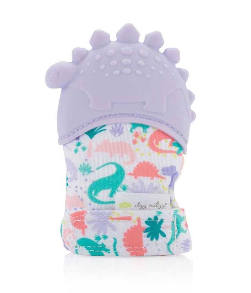 Lilac Dino Silicone Teething Mitts
