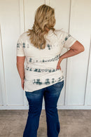 Sierra Striped Tie Dye Tee in Indigo - PLUS