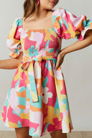 Bold Abstract Floral Mini Dress