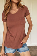 Basic Pocket Tee in Mocha