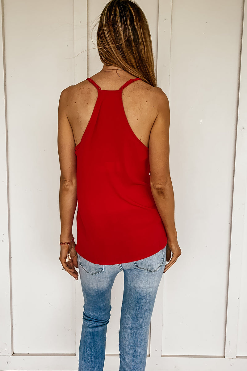Contrasting Cami in Red and Pink