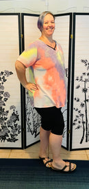 V-Neck Tie Dye Top(426)