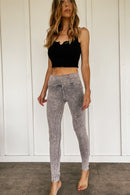 Grey Mineral Dyed Yoga Pants